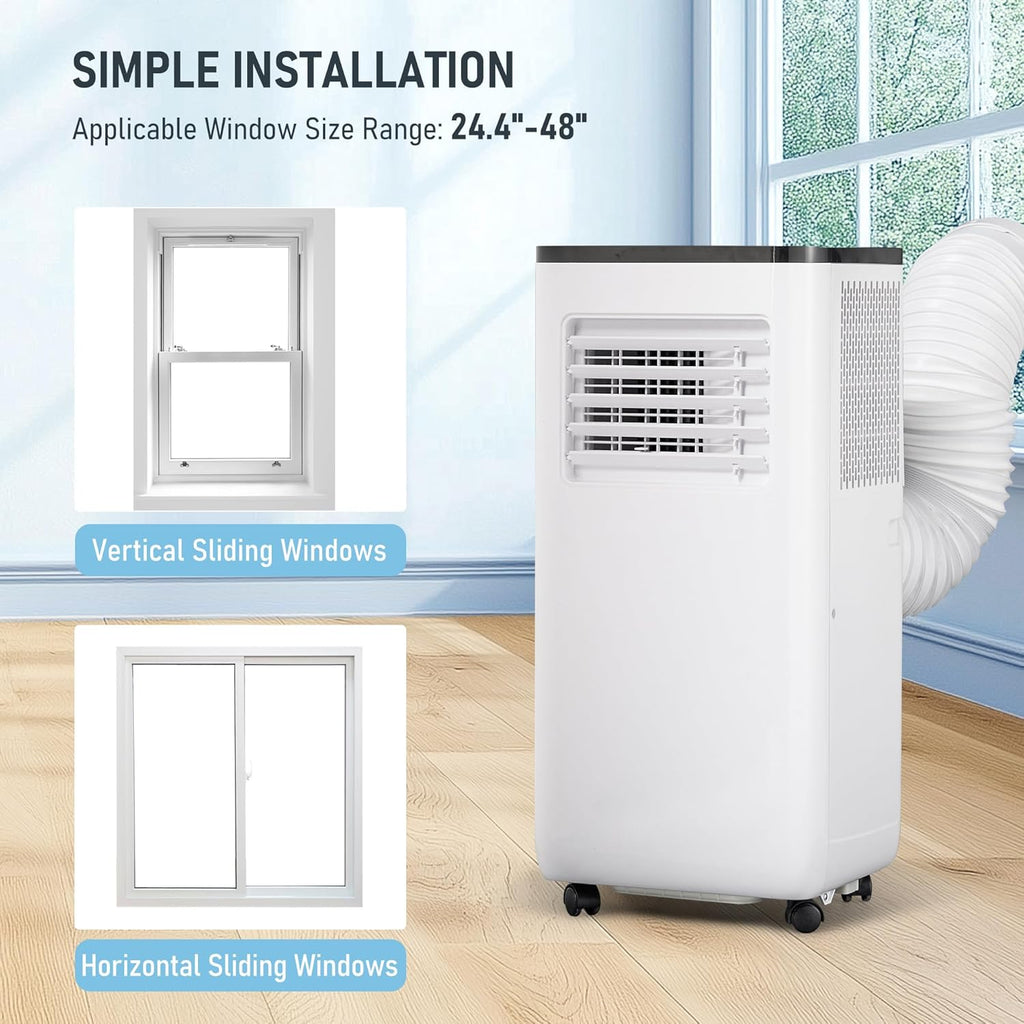 10,000 BTU Portable Air Conditioner, Dehumidifier and Fan with Window Kit