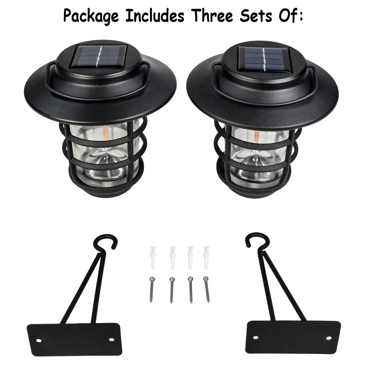 Home Zone Security Solar Outdoor Decorative Glass Wall Lantern Light No Wiring