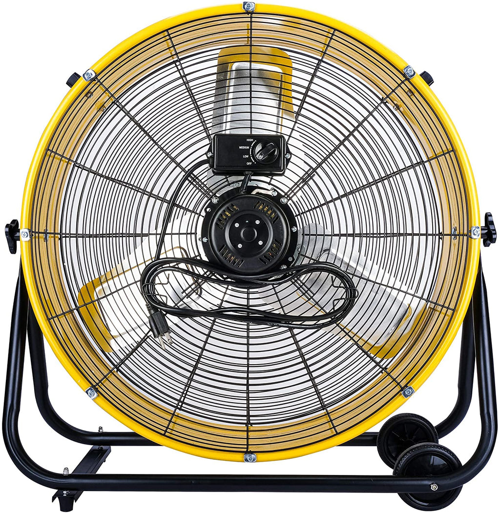 24 Inch Grade High Velocity Movement Heavy Duty Drum 3 Speed Air Circulator Fan 7800 Cfm-industrial, Commercial, Residential, and Greenhouse…