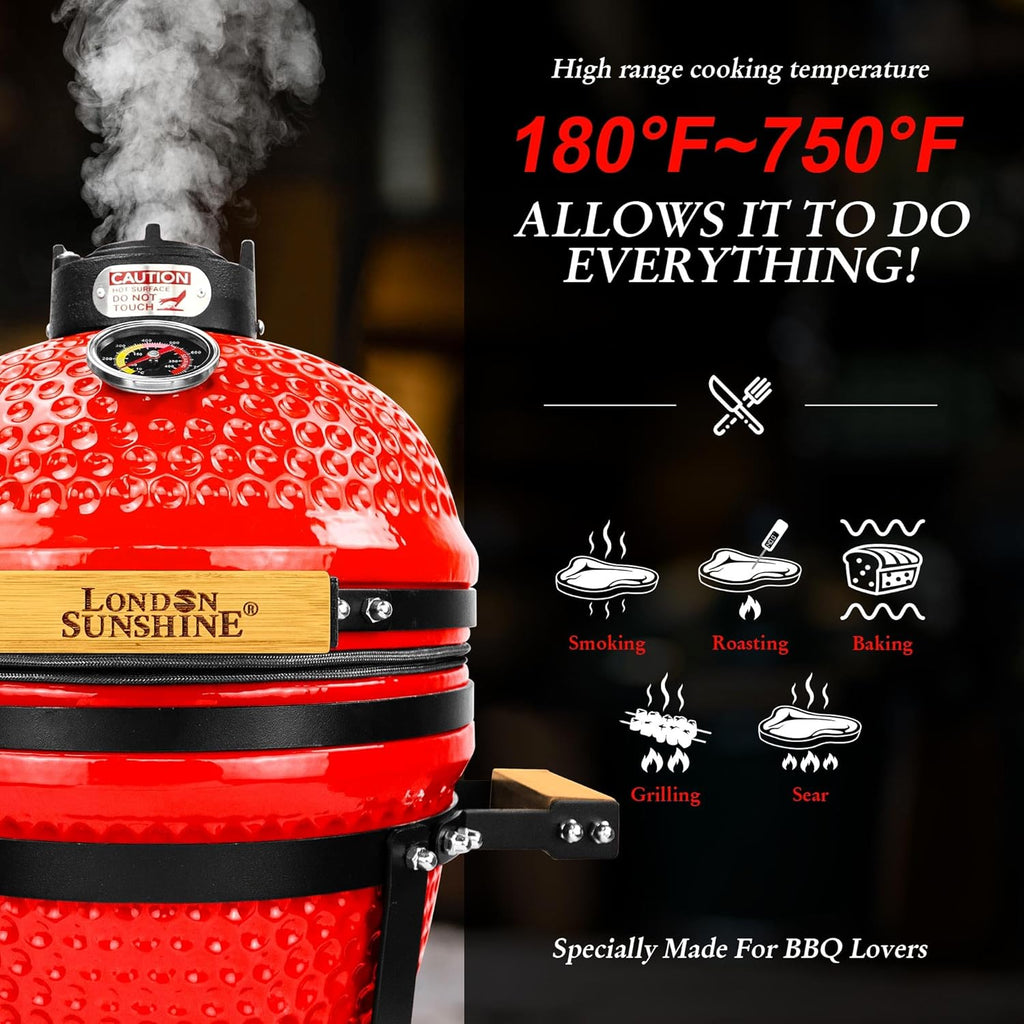 13-Inch Ceramic Kamado Charcoal Grill