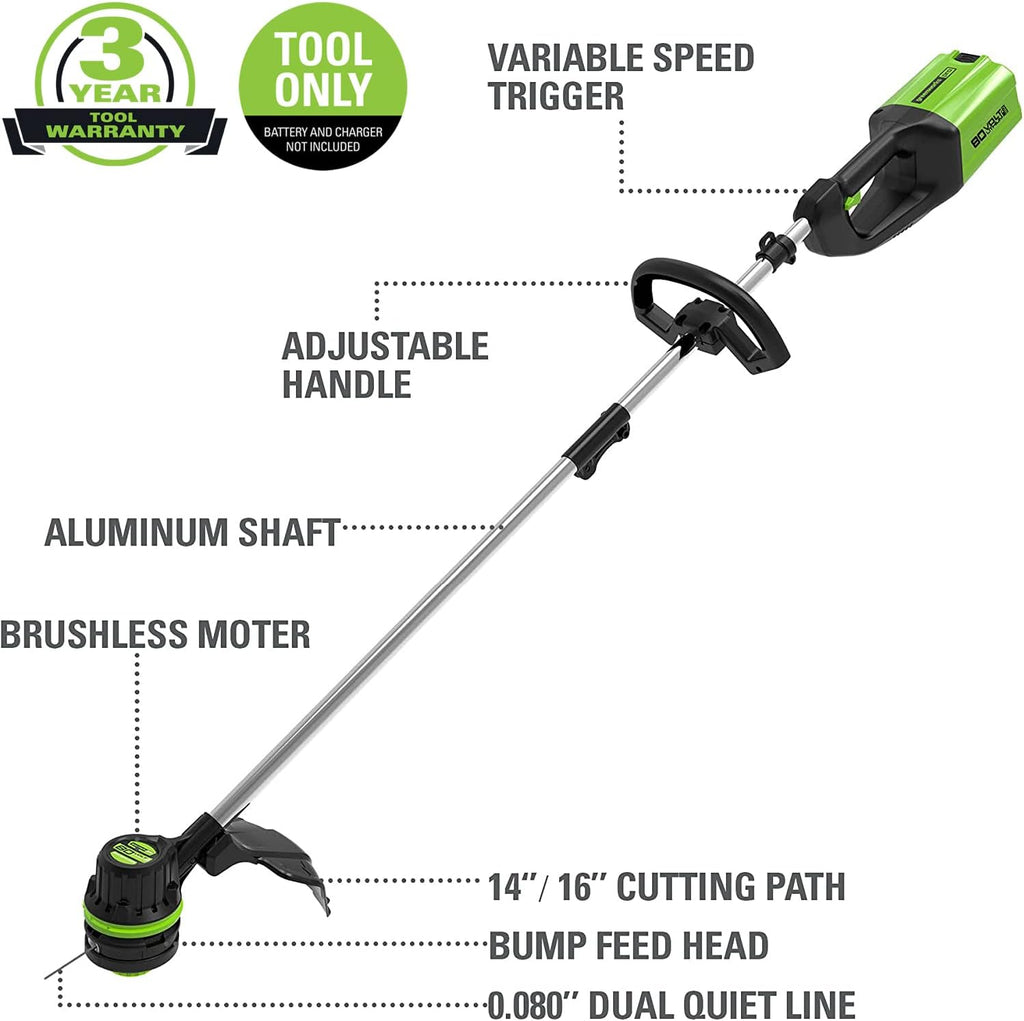 80V Cordless String Trimmer with Attachment-Capable Design