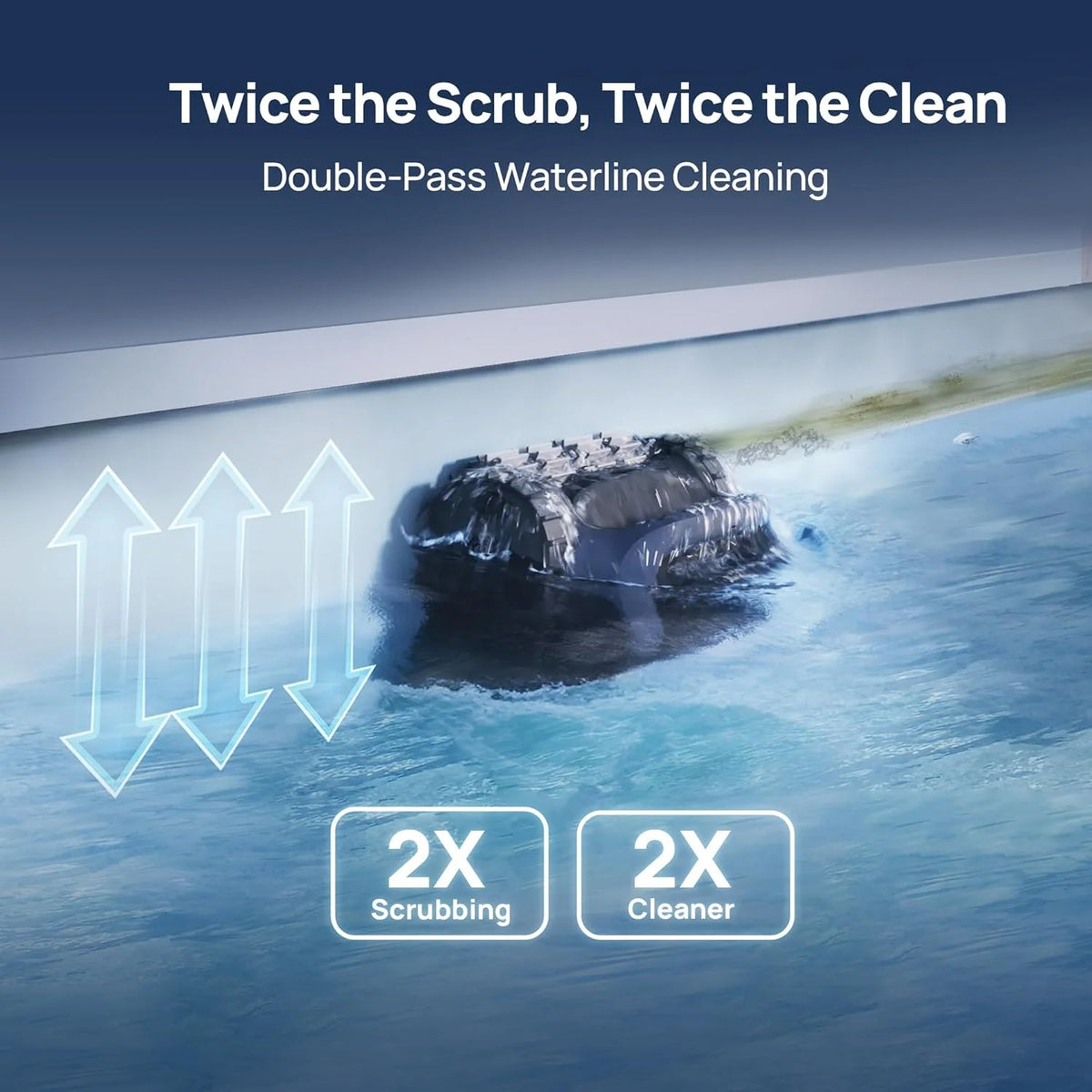 Cordless Robotic Pool Vacuum Cleaner, Smart Surface Parking, Double-pass Waterline Scrubbing, Cleans Floor, Walls, and Waterline, Above &…