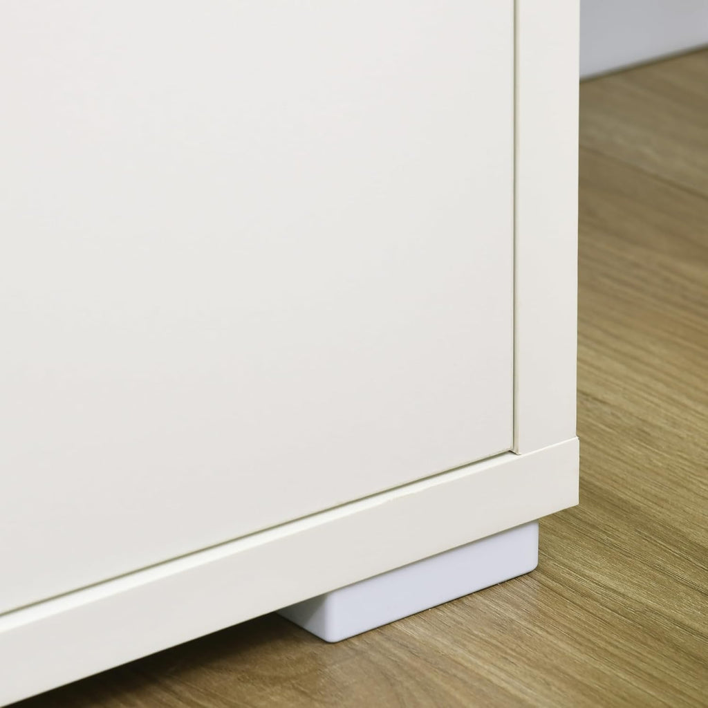 Four-Door Sideboard Cabinet with Adjustable Shelves, White