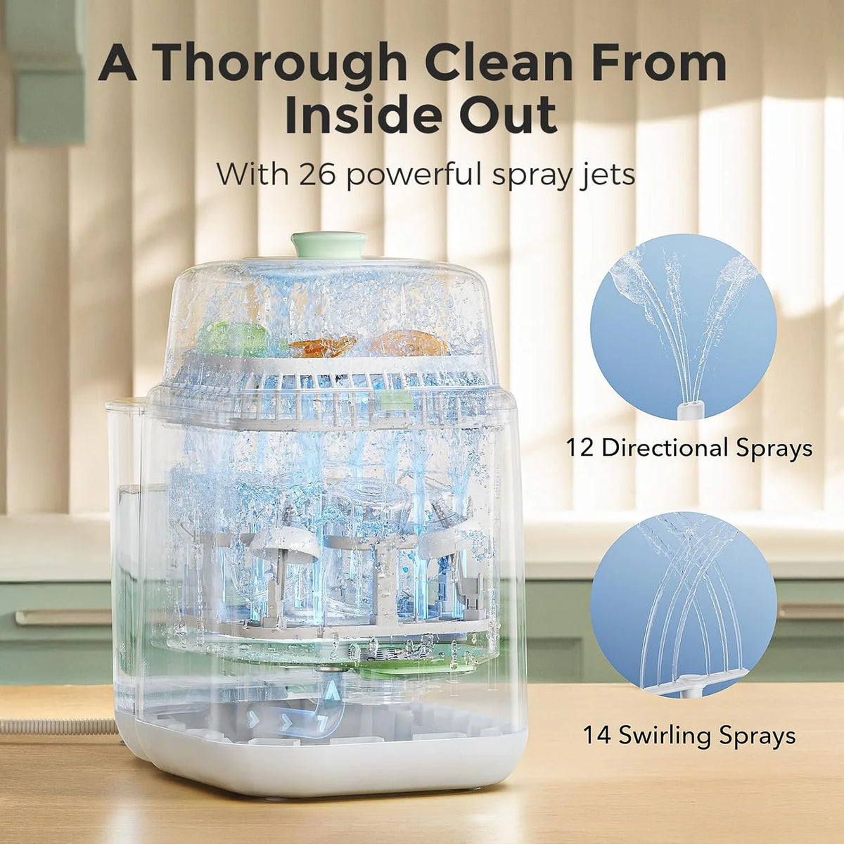 Baby Bottle Washer, Sterilizer & Dryer - All-in-one Cleaning Machine for Bottles, Pump Parts & Baby Essentials