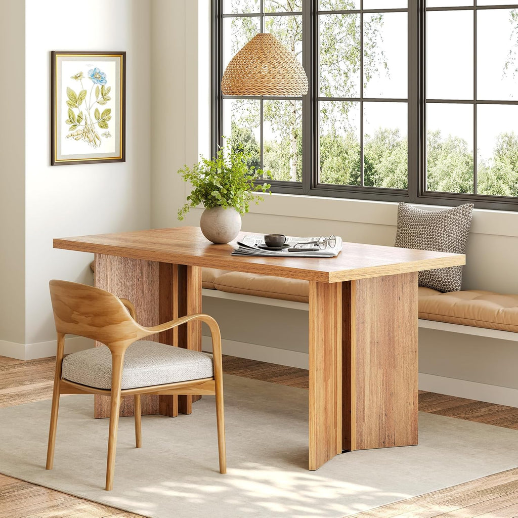 63-Inch Rectangular Dining Table, Brown