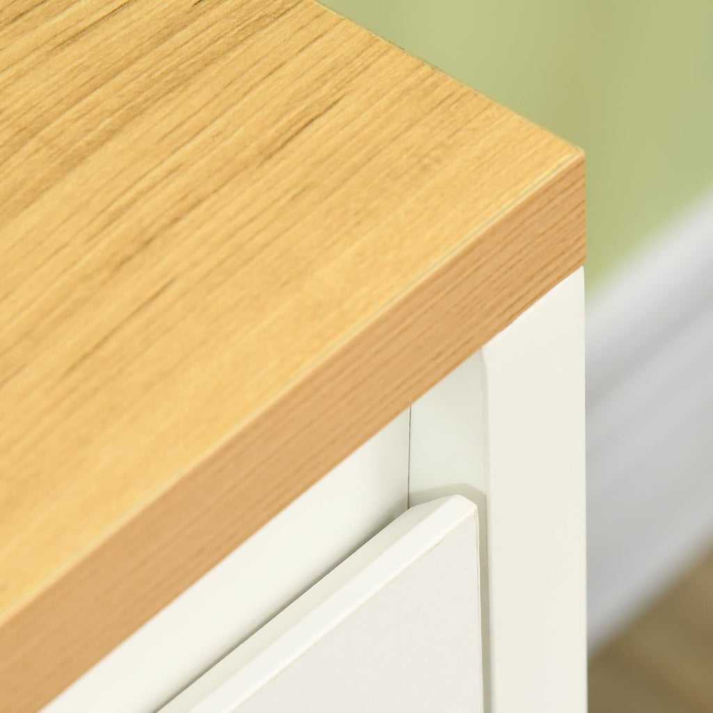 Four-Door Sideboard Cabinet with Adjustable Shelves, White