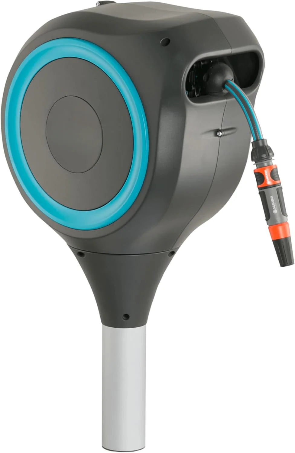 66' X 1/2" Automatic Retractable Garden Hose Reel on Metal Spike, 66' Outside Garden Hose Length, with 360ÆŽ3 Rotation to Reach All Areas of…