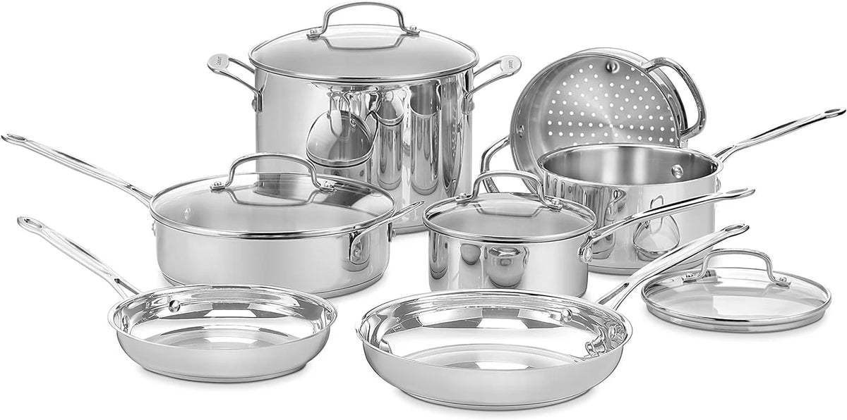 11-PIECE Cookware Set, Chef's Classic Stainless Steel Collection 77-11G