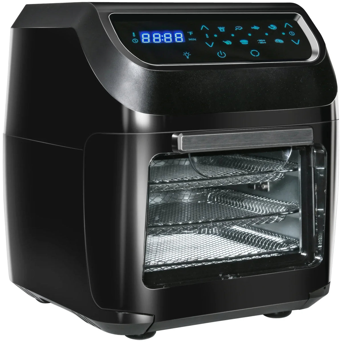 12QT Air Fryer Oven Combo, 8-IN-1, 1700W, LED Display, Black, Includes Accessories