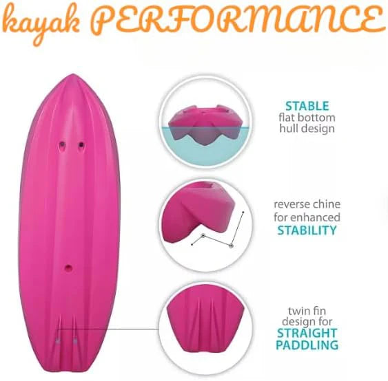 6' Youth Kayak with Paddle. Designed for Stability and Safety, It's the Perfect Choice for Young Paddlers Ready to Conquer the Water