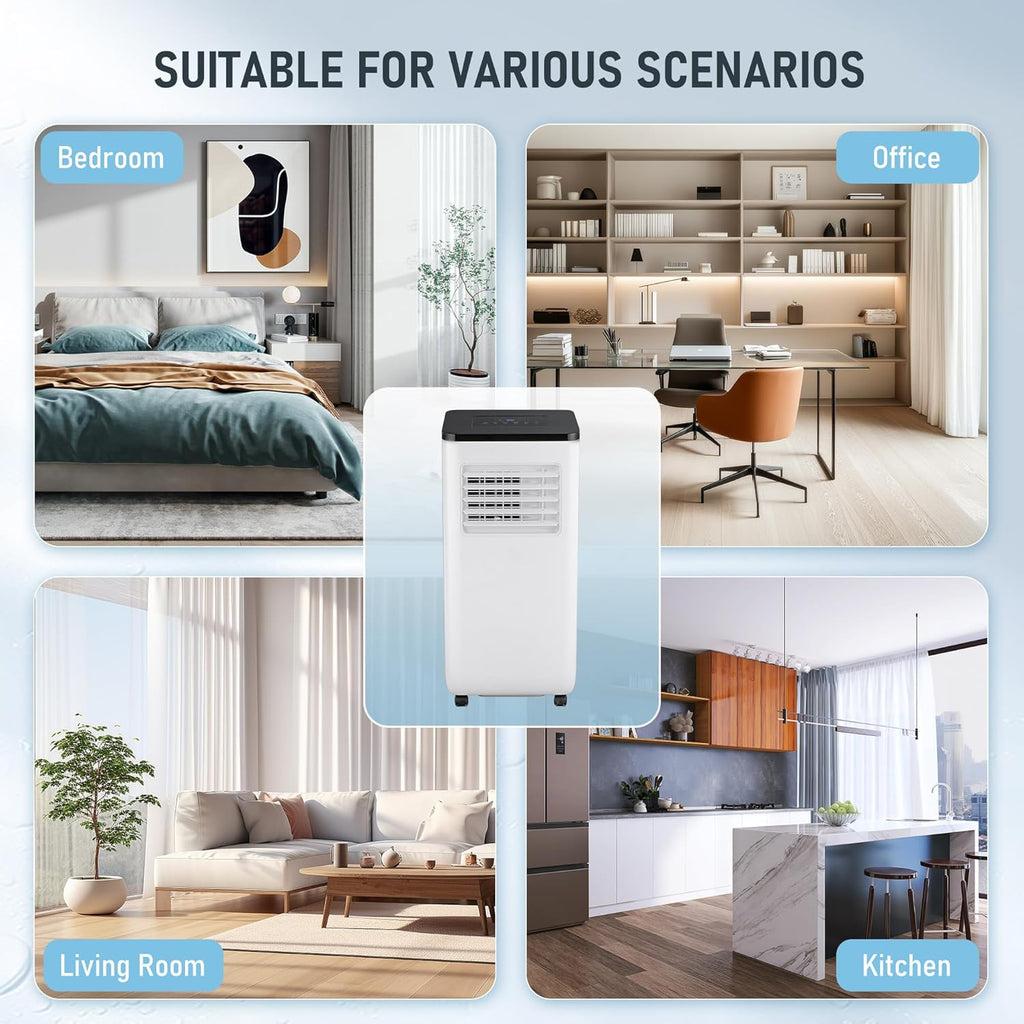 10,000 BTU Portable Air Conditioner, Dehumidifier and Fan with Window Kit