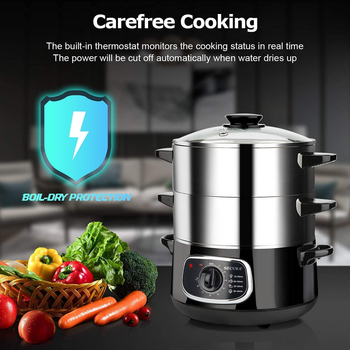 8.5-Quart Two-Tier Stainless Steel Steamer