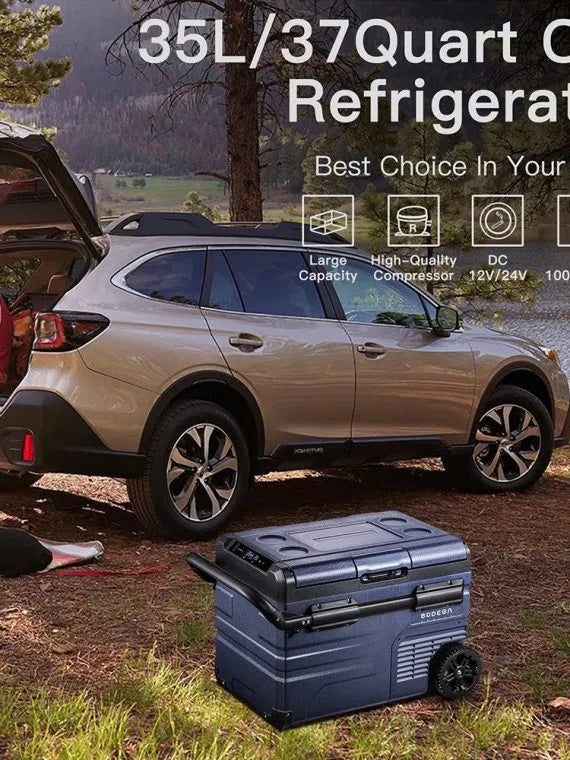 12 Volt 37 qt. Portable Car Refrigerator, Car Freezer for Outdoor, Camping, Travel, Rv,app Control