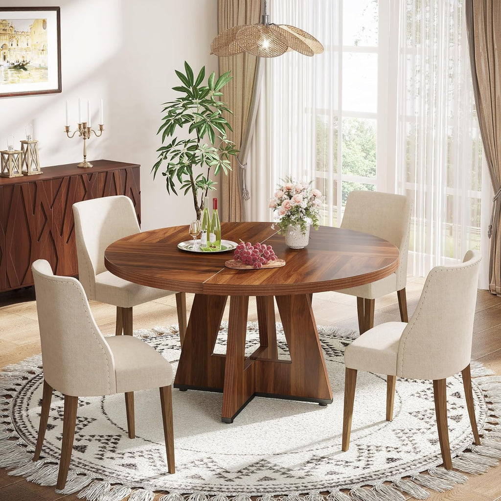 47-Inch Round Dining Table, Black