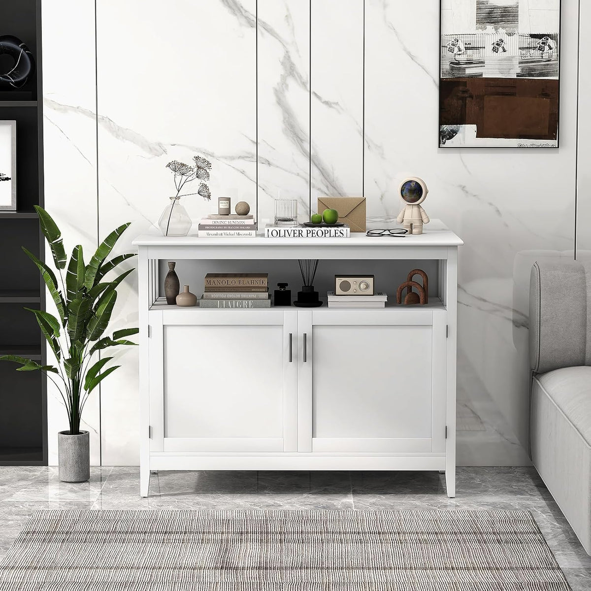 Freestanding Sideboard Cabinet with Adjustable Shelves