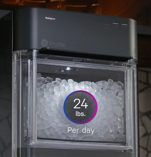 2.0 Countertop Nugget Ice Maker | Ice Machine with Wifi Connectivity | Smart Home Kitchen Essentials | Black Stainless