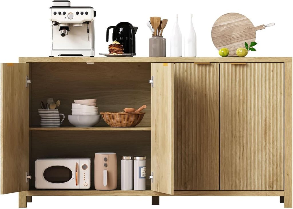 55-Inch Fluted Sideboard Cabinet with 4 Doors