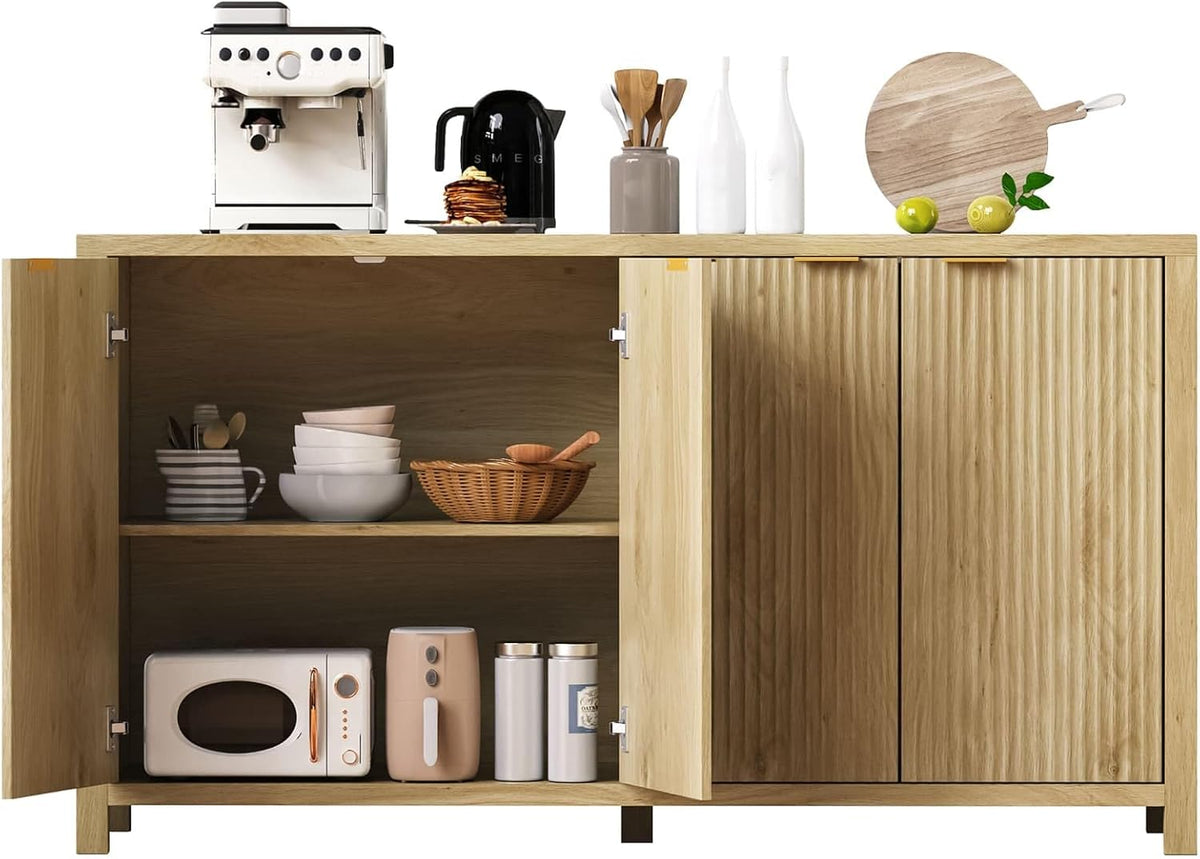 55-Inch Fluted Sideboard Cabinet with 4 Doors