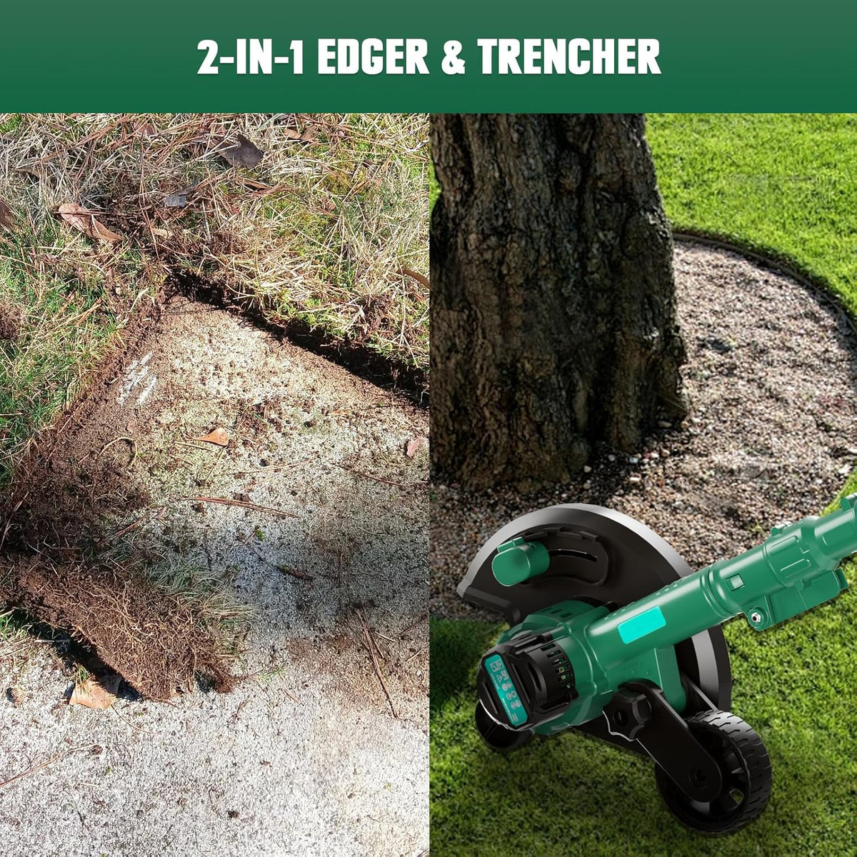Cordless Lawn Edger and Trencher Compatible with Makita 18V Batteries, Tool Only