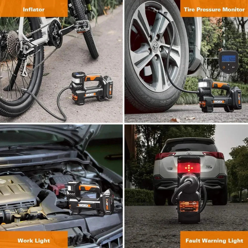 20V Max Cordless Multi-function Air Pump Inflator (1 X 2.0AH Battery and 1 X Charger Included) - Black