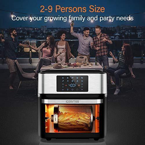 10-IN-1 Air Fryer Oven, 20 quart Airfryer Toaster Oven Combo, 1800W Large Air Fryers, Convection Toaster Oven with Rotisserie Dehydrator